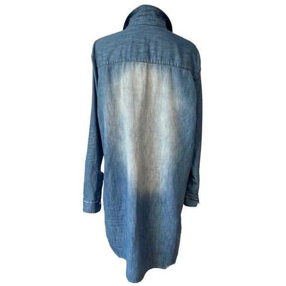 Frank and Eileen Mary Classic Shirtdress Famous Denim Distressed Wash Size L - Picture 9 of 10